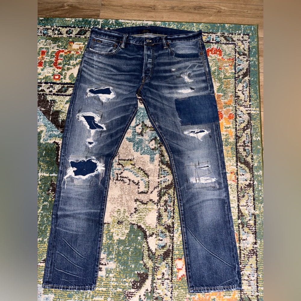 Polo by Ralph Lauren Distressed Slim Men’s Jeans - Dark Blue